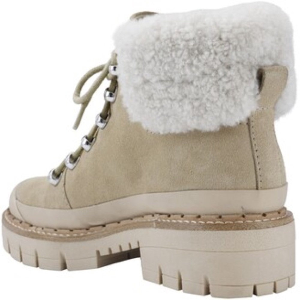 Marc Fisher Cade Lace Up Combat Bootie in Light Natural
